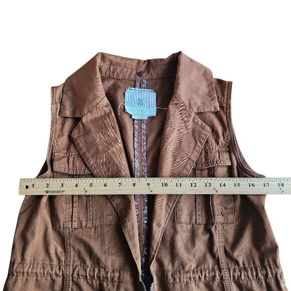 Anthropologie womens Sz S hei hei brown utility cargo vest with pockets - Picture 5 of 8